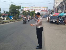 Polsek Bagan Sinembah Gelar Strong Point Pagi, Lalu Lintas Bagan Batu Lancar