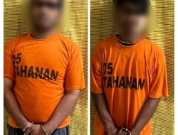 Meresahkan Dikampung Sendiri, Dua Pria Digelangang Ke Polres Binjai