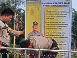 Polsek Tanah Putih Tanjung Melawan Pasang Spanduk Imbauan Sambut Ramadan 1447 H