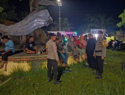 Polsek Pujud Gelar KRYD Malam Hari, Antisipasi Gangguan Kamtibmas di Sejumlah Titik Rawan