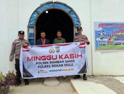 Jaga Kamtibmas dan Pererat Silaturahmi, Polsek Rambah Samo Gelar Minggu Kasih di Gereja GPDI Maranata Telur Aur