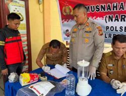 Perangi Narkoba, Polsek Pujud Musnahkan Puluhan Gram Sabu Hasil Sitaan