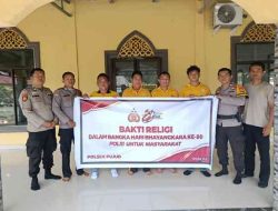 Polsek Pujud Gelar Bakti Religi Sambut Hari Bhayangkara ke-80, Bersihkan Musholla Nur Ikhlas
