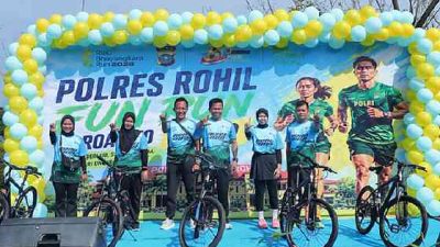 Sambut HUT Bhayangkara Ke-80, Polres Rohil Ajak Masyarakat Ikuti Bhayangkara Run 2026