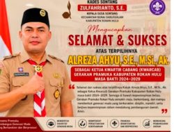 Kades Sontang Zulfahrianto,SE Ucapkan Selamat Atas kepemimpinan Alreza Ahyu di Kwarcab Rohul, Diharapkan Bentuk Generasi Pramuka Berkarakter