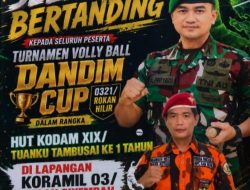 Komandan Komando Inti Mahatidana MPC PP Rohil Riasetiawan Nasution Dukung Dandim Cup 0321/Rohil, Olahraga Jadi Benteng Generasi Muda dari Narkoba