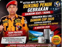 Taem Pratama Apresiasi Gebrakan Dandim 0321/Rohil Letkol Inf Diki Apriyadi S,Hub ,Int , Final Dandim Cup 2026 Banjir Doorprize Elektronik Puluhan Juta Rupiah