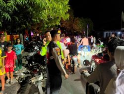 Respons Cepat Pamapta Polres Muara Enim Datangi TKP Kebakaran Tiga Warung di Area MIN 1 Muara Enim