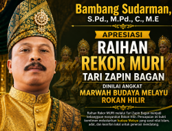 Bambang Sudarman, S.Pd., M.Pd., C., M.E Apresiasi Raihan Rekor MURI Tari Zapin Bagan, Dinilai Angkat Marwah Budaya Melayu Rokan Hilir