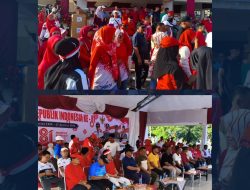 Lapas Kelas IIB Pasir Pangarayan Hadiri Jalan Santai dalam Rangka Memeriahkan HUT ke-81 Kemerdekaan RI Tingkat Kecamatan Rambah
