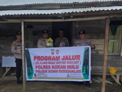 Polsek Bonai Darussalam Salurkan Bantuan Sosial melalui Program JALUR, Wujudkan Kehadiran Polri di Wilayah Pinggiran Sungai Rokan