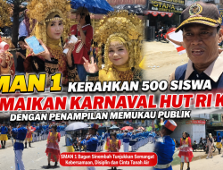 Kepala Sekolah  SMAN 1 Bagan Sinembah Pimpin 500 Siswa, Tampil Memukau di Karnaval HUT RI ke-81