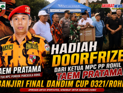 Ketua MPC Pemuda Pancasila Rohil Taem Pratama Banjiri Final Dandim Cup 2026 dengan Puluhan Doorprize Elektronik, Penonton Ikut Ketiban Rezeki
