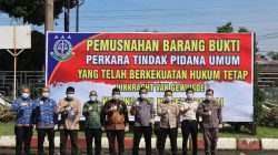 Waka Polres Binjai Hadiri Pemusnahan Barang Bukti di Kejaksaan Negeri Binjai