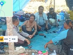 Pastikan Kamtibmas Kondusif, Bhabinkamtibmas Polsek Ujung Batu Pantau Basecamp KPTAM