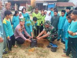 Dukung Gerakan 1 Juta Pohon Kapolda Riau, Polsek Bagan Sinembah Tanam 100 Bibit di Sekolah