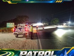 Jaga Keselamatan Pengguna jalan Malam Hari, Tim SIGAP 110 Polres Rokan Hilir Patroli Jalur Lintas Riau–Sumut