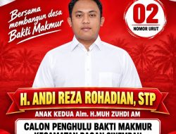 ANDI REZA ROHADIAN UNGGUL SEMENTARA, RAIH 758 SUARA DI PEMILIHAN PENGHULU BAKTI MAKMUR